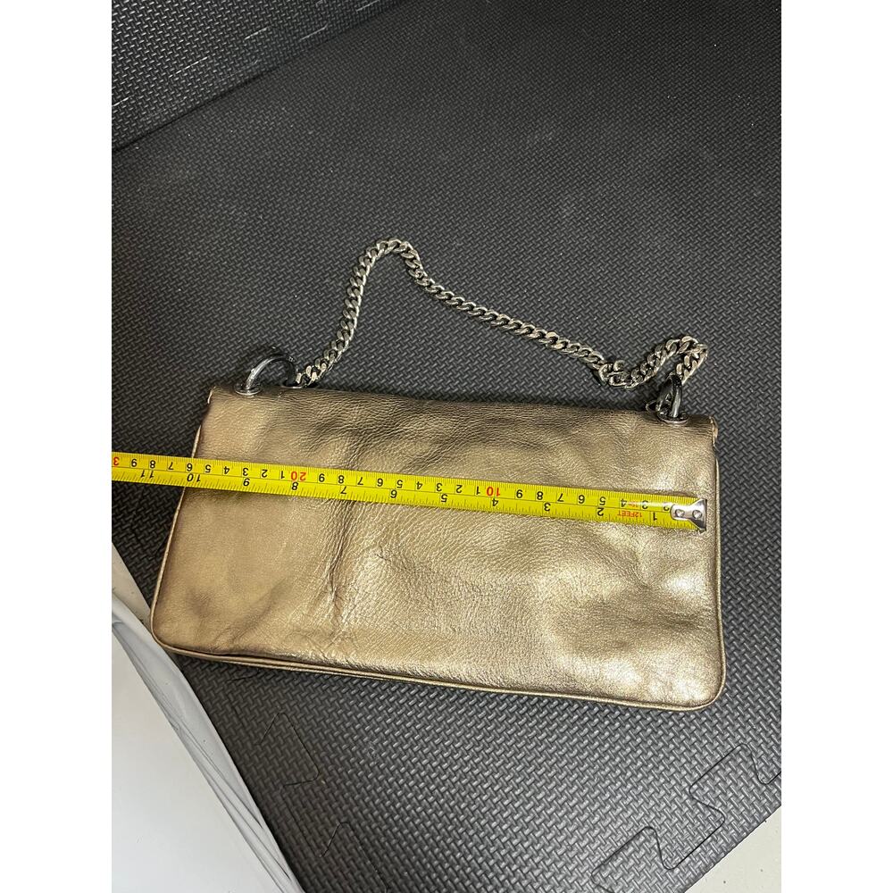 MICHAEL KORS VINTAGE Champagne color and metallic chain shoulder bag / clutch - Picture 8 of 12